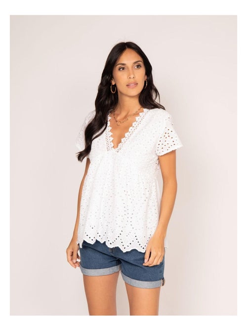 Blusa de broderie inglés FADIA - Kiabi Blusa de broderie inglés FADIA - Kiabi
