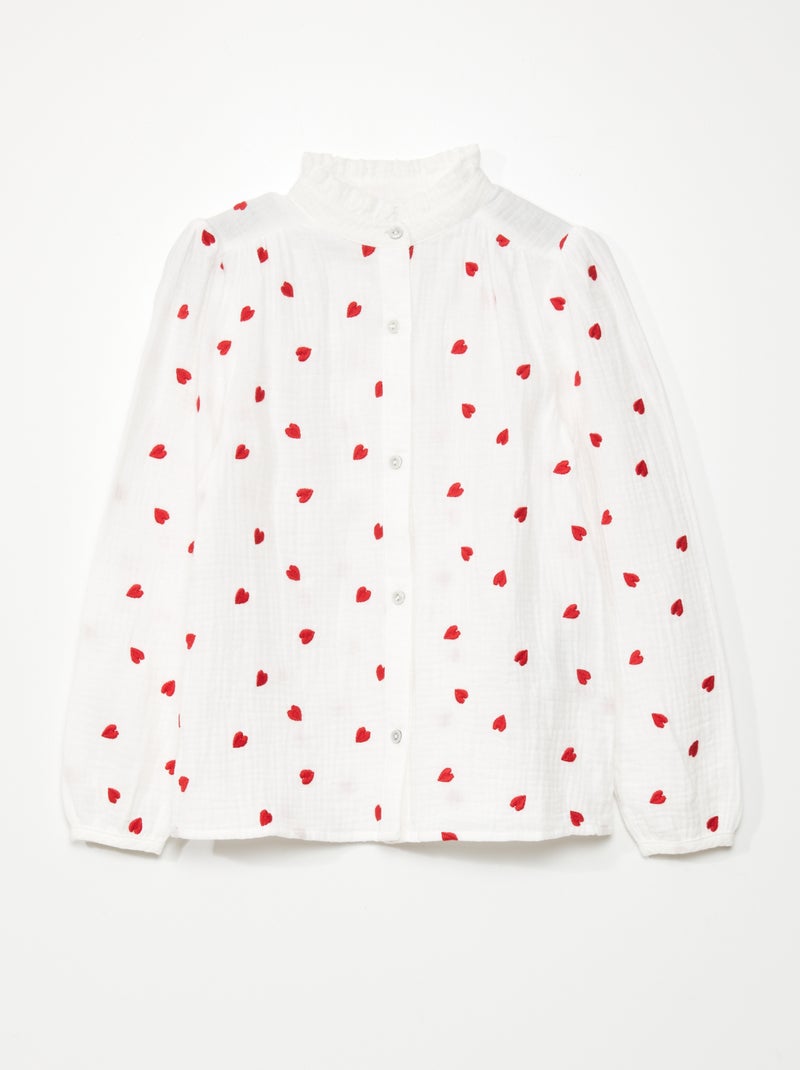 Blusa de 'corazones' BLANCO - Kiabi