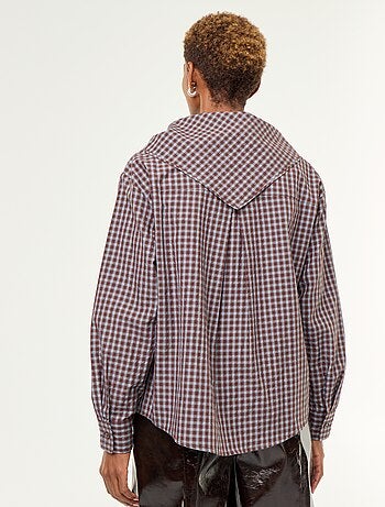 Blusa de cuadros con pañuelo