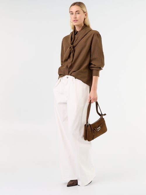 Blusa de cuadros con pañuelo - Kiabi