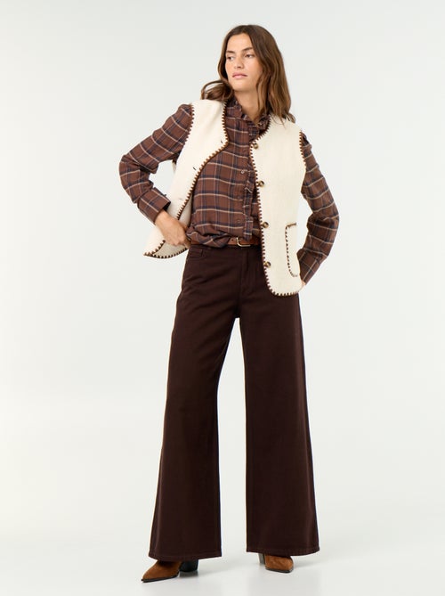 Blusa de cuello alto con volantes - Kiabi