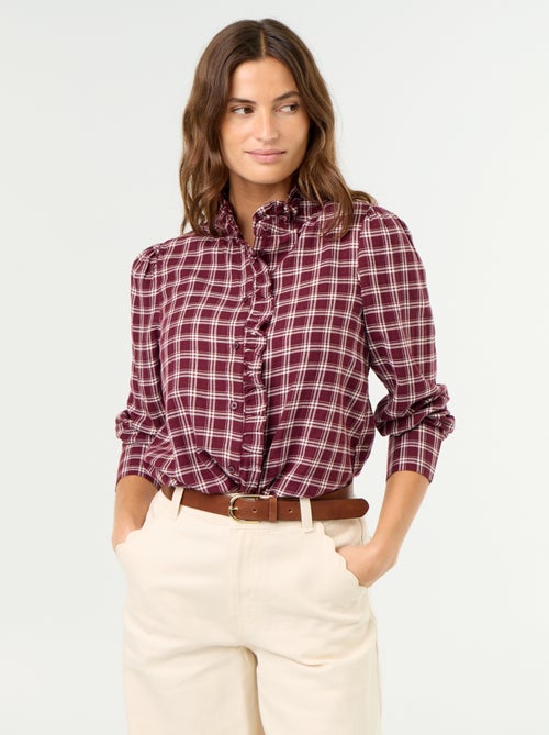 Blusa de cuello alto con volantes - Kiabi Blusa de cuello alto con volantes - Kiabi