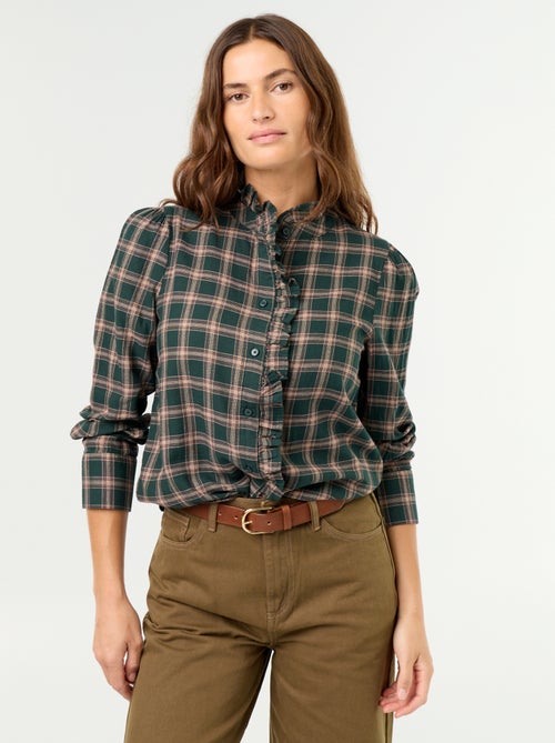 Blusa de cuello alto con volantes - Kiabi Blusa de cuello alto con volantes - Kiabi