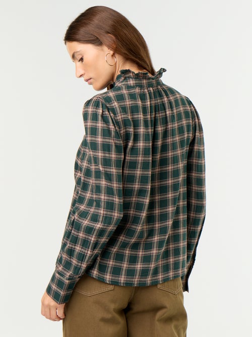 Blusa de cuello alto con volantes - Kiabi Blusa de cuello alto con volantes - Kiabi