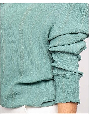 Blusa de cuello en V lurex OZAME