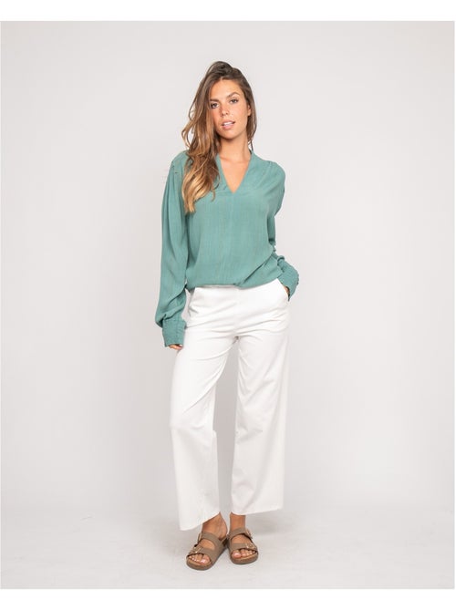 Blusa de cuello en V lurex OZAME - Kiabi Blusa de cuello en V lurex OZAME - Kiabi