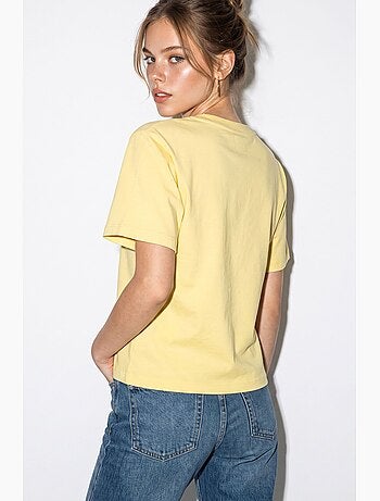 Blusa de cuello redondo en mezcla de algodón lucci