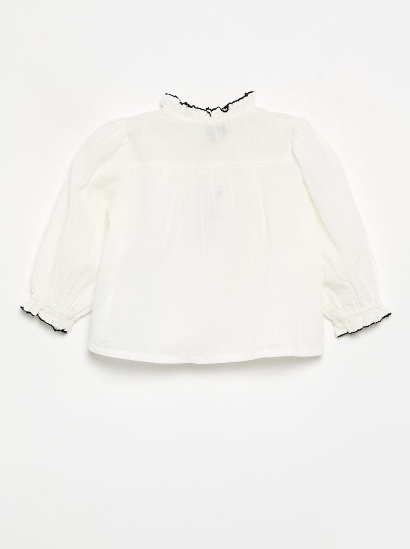 Blusa de dobby Blanco - Kiabi