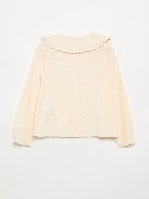 Blusa de doble gasa con cuello Claudine - Kiabi