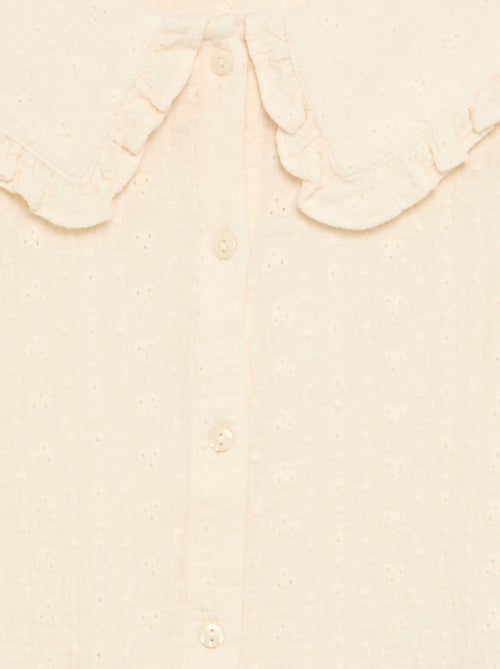 Blusa de doble gasa con cuello Claudine - Kiabi