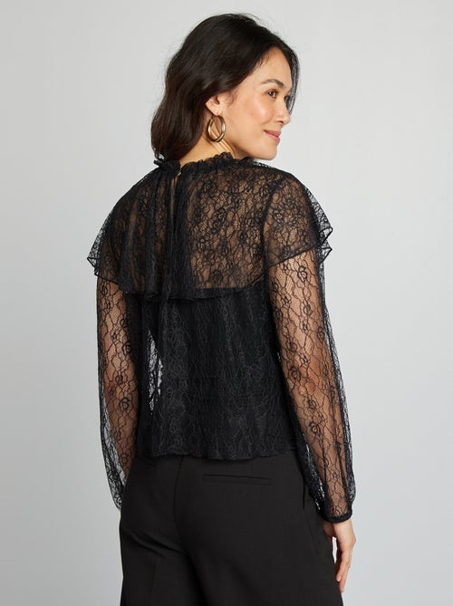 Blusa de encaje con volantes - Kiabi