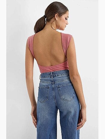 Blusa de espalda abierta de lúrex hiccup