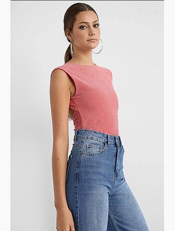 Blusa de espalda abierta de lúrex hiccup