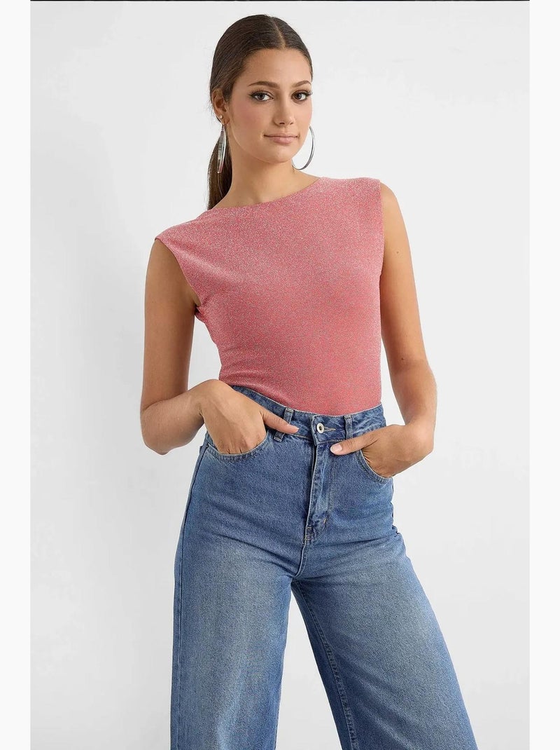 Blusa de espalda abierta de lúrex hiccup Rosa - Kiabi