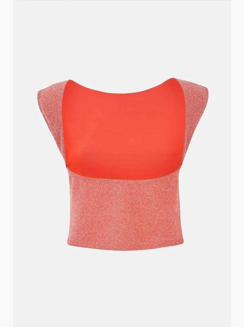Blusa de espalda abierta de lúrex hiccup Rosa - Kiabi