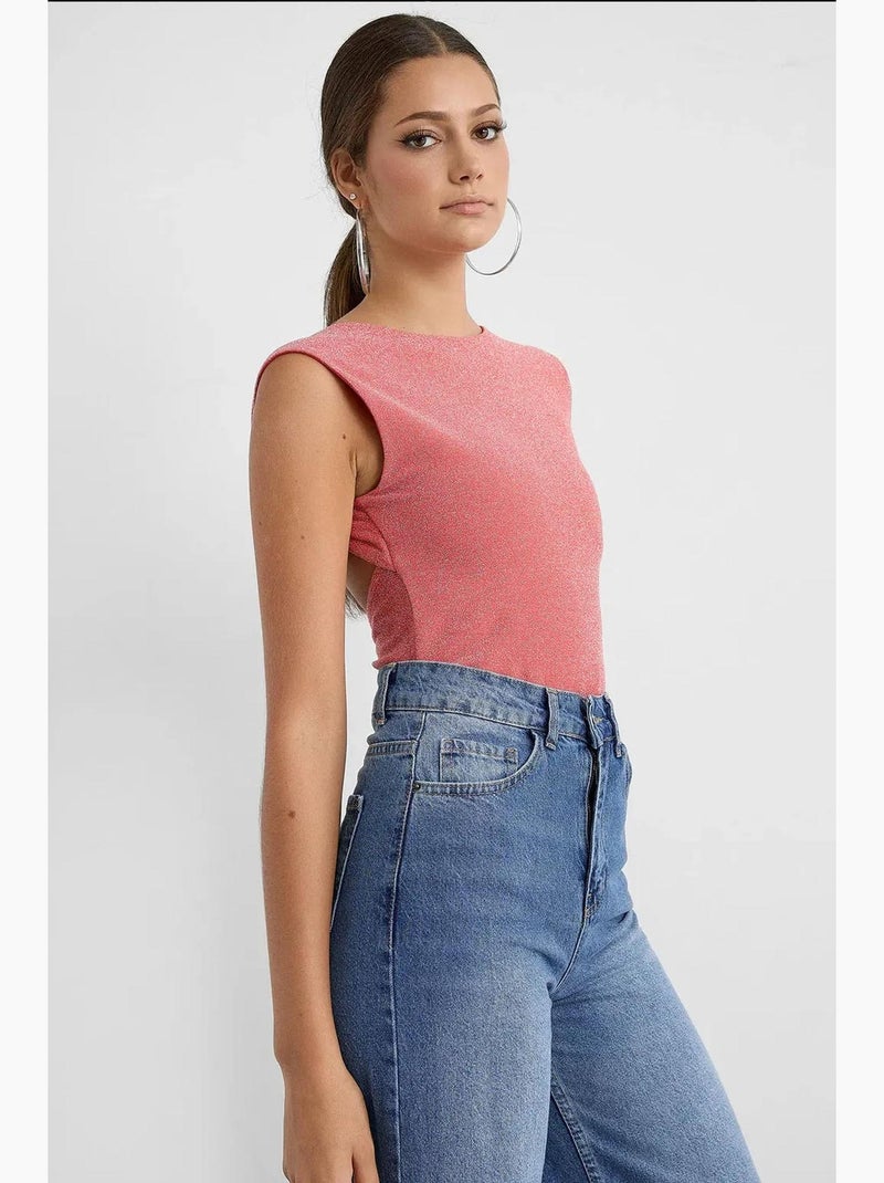 Blusa de espalda abierta de lúrex hiccup Rosa - Kiabi