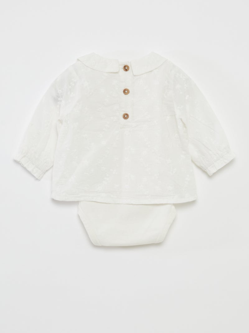 Blusa de fiesta con body incluido BLANCO - Kiabi