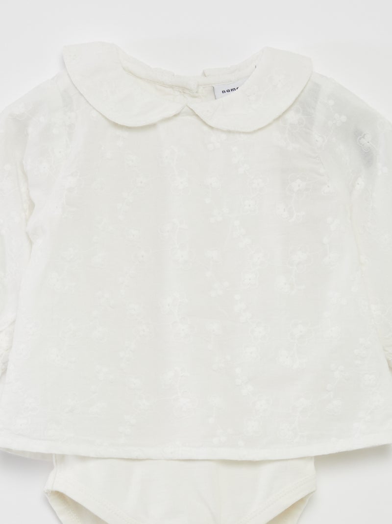 Blusa de fiesta con body incluido BLANCO - Kiabi