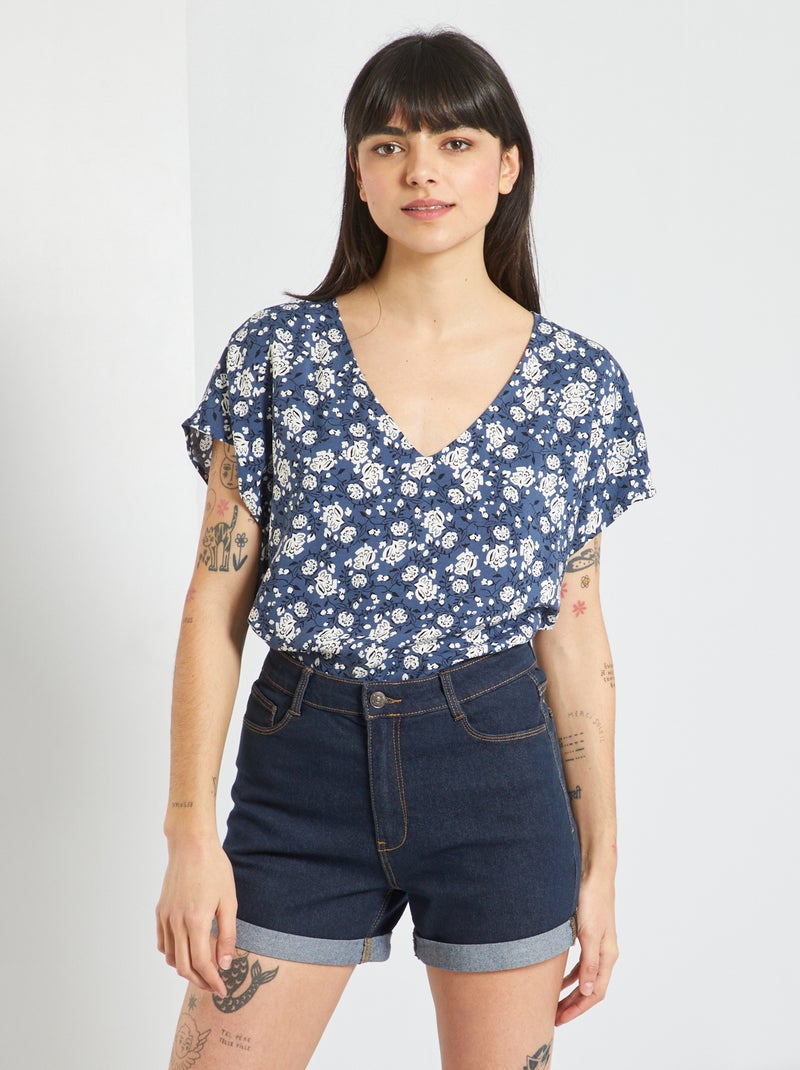 Blusa de flores 'JDY' AZUL - Kiabi