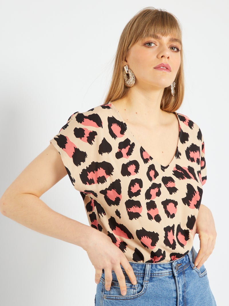 Blusa de flores 'JDY' BEIGE/ROSA - Kiabi