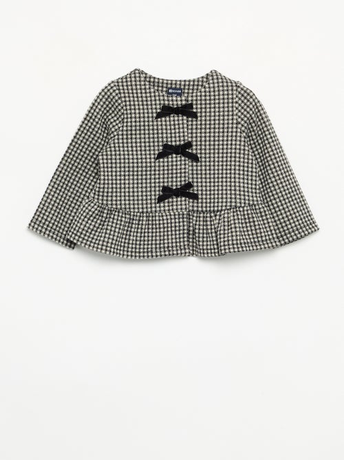 Blusa de franela con lazos y bajo con volante - Kiabi