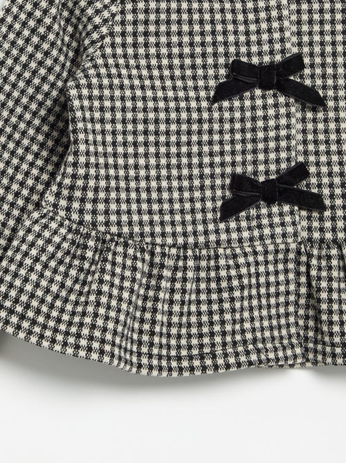 Blusa de franela con lazos y bajo con volante - Kiabi