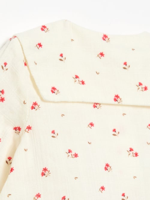 Blusa de gasa de algodón abotonada - Kiabi