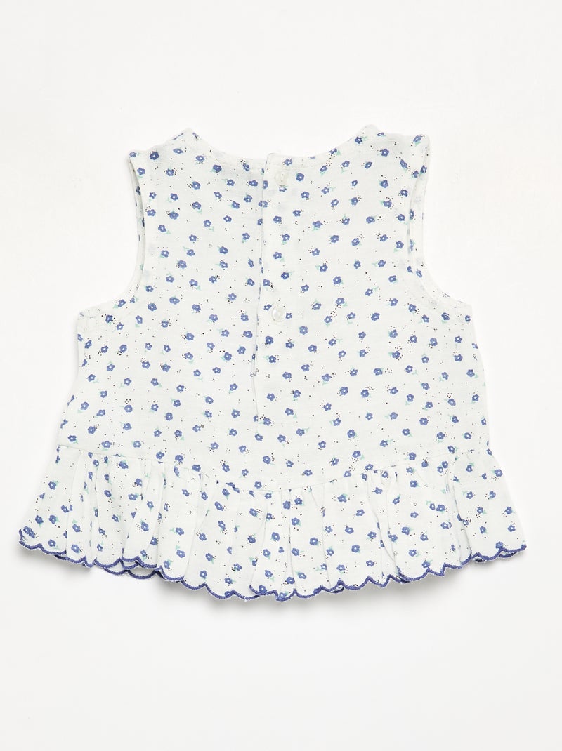 Blusa de gasa de algodón Azul - Kiabi