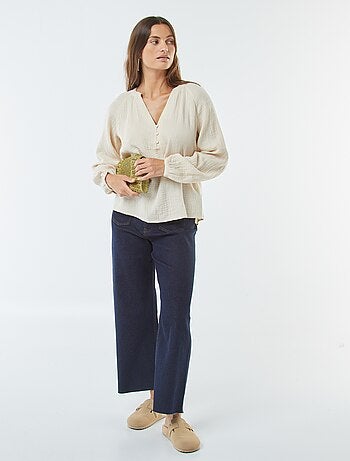 Blusa de gasa de algodón