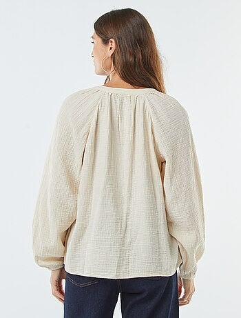 Blusa de gasa de algodón