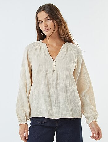Blusa de gasa de algodón