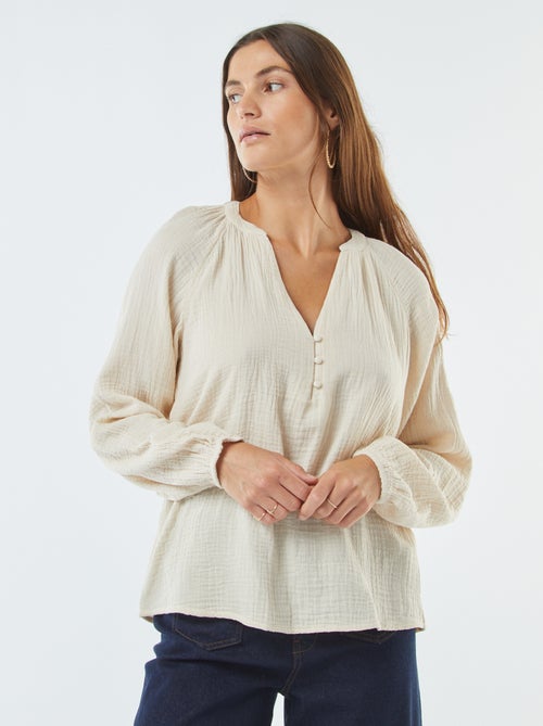 Blusa de gasa de algodón - Kiabi