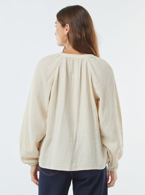 Blusa de gasa de algodón - Kiabi