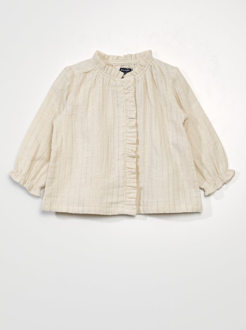 Blusa de gasa de algodón BLANCO - Kiabi