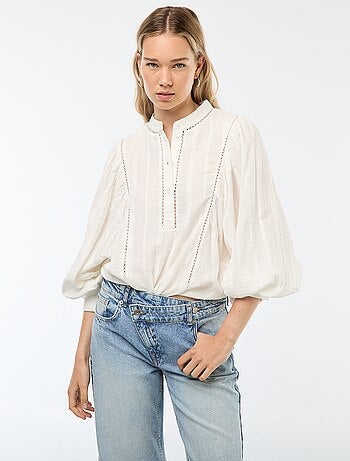Blusa de gasa de algodón