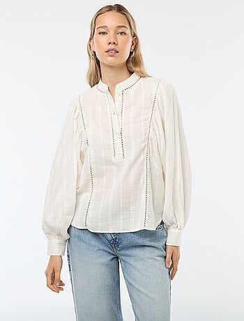 Blusa de gasa de algodón