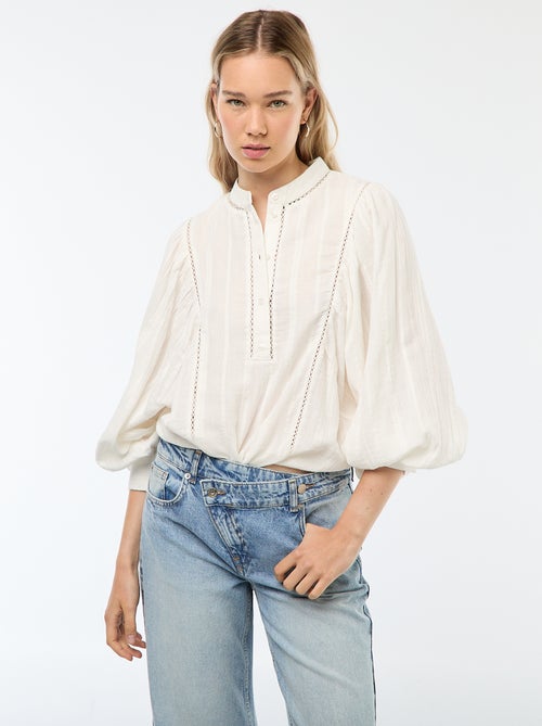 Blusa de gasa de algodón - Kiabi