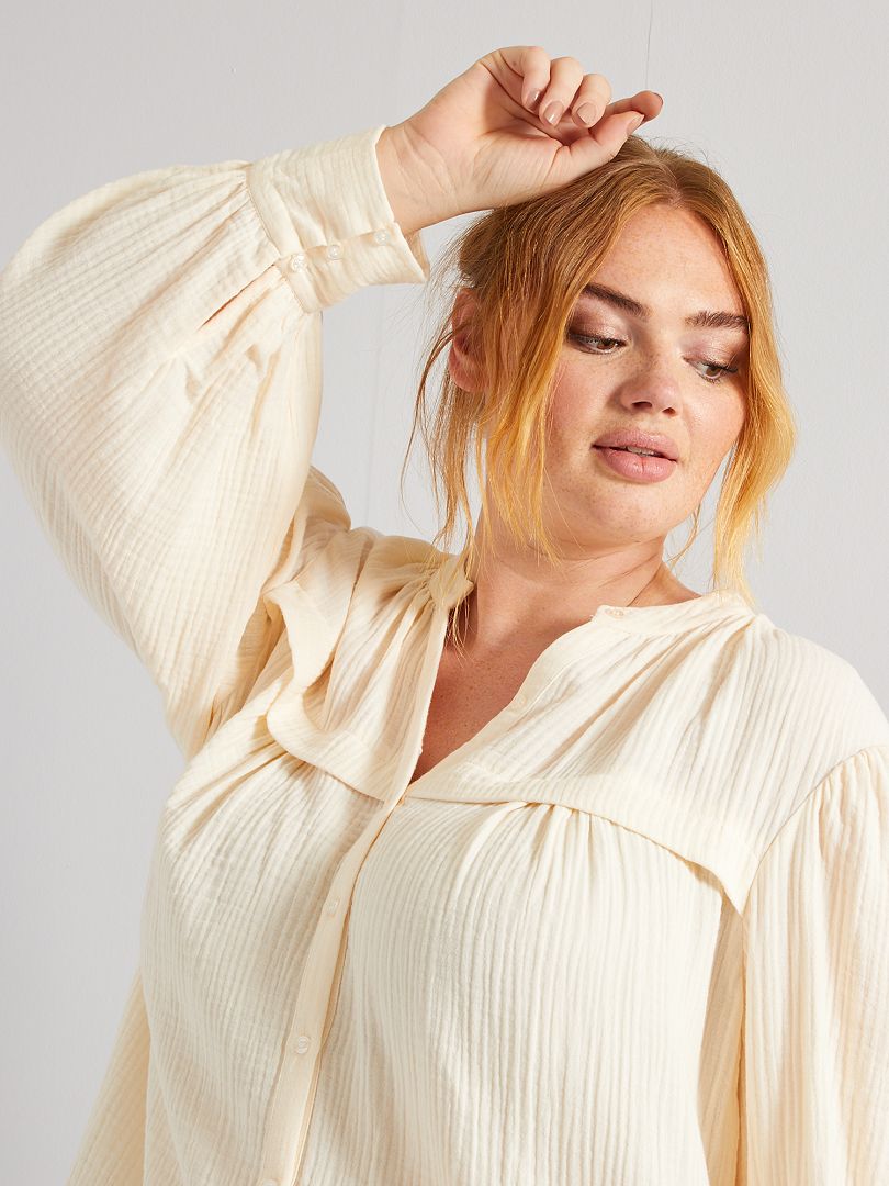 blusa blanca mujer gasa