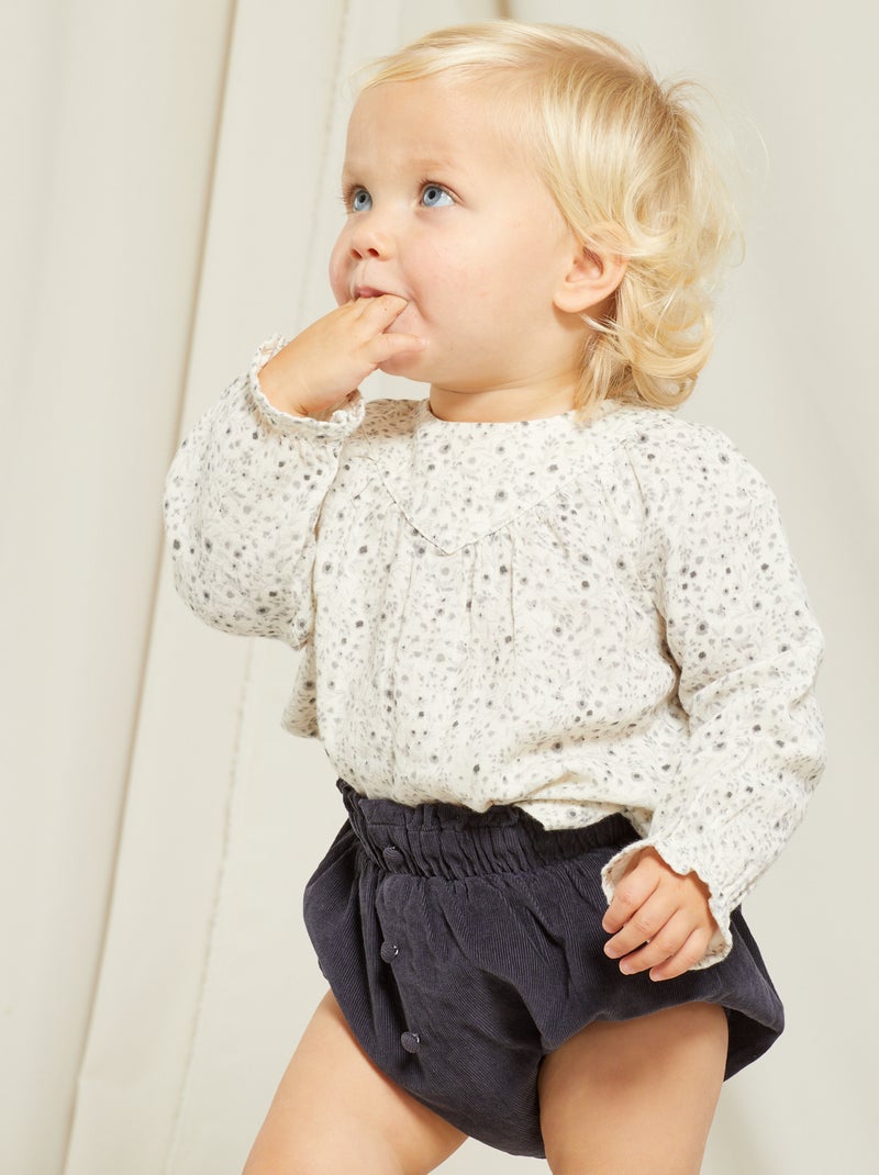 Blusa de gasa de algodón BLANCO - Kiabi