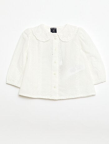 Blusa de gasa de algodón con bordados