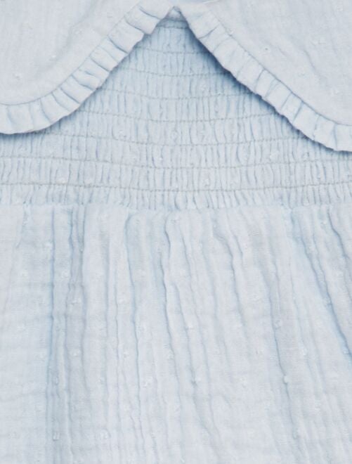 Blusa de gasa de algodón con plumeti - Kiabi