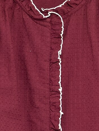 Blusa de gasa de algodón con volantes