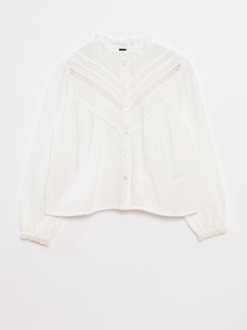 Blusa de gasa de algodón de plumeti - Kiabi