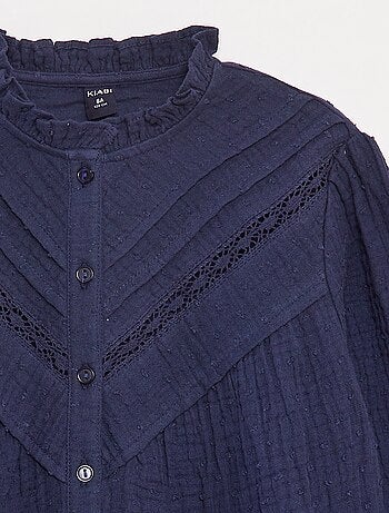 Blusa de gasa de algodón de plumeti