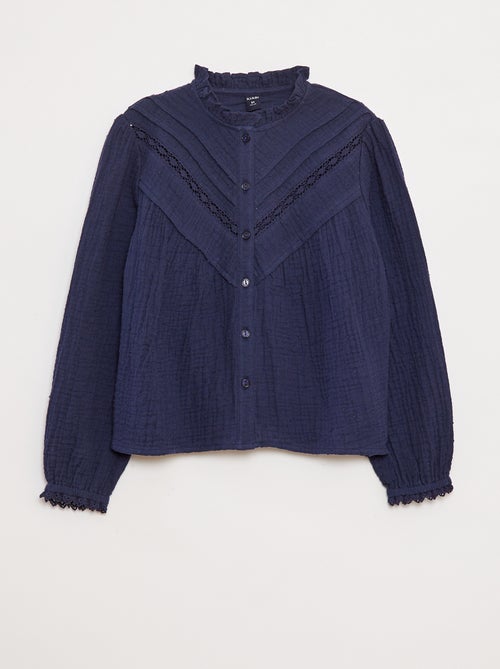 Blusa de gasa de algodón de plumeti - Kiabi