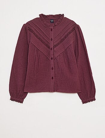 Blusa de gasa de algodón de plumeti