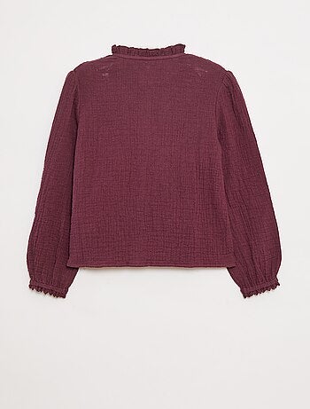 Blusa de gasa de algodón de plumeti