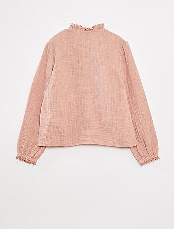 Blusa de gasa de algodón de plumeti