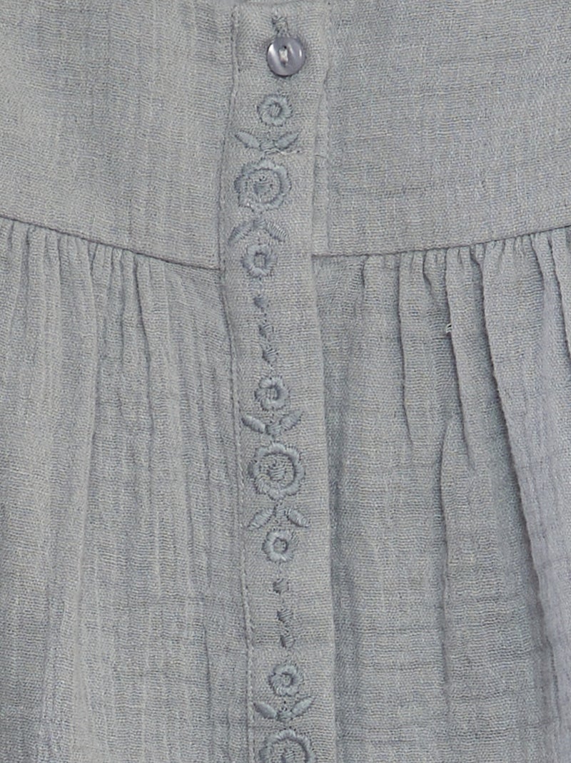 Blusa de gasa de algodón GRIS - Kiabi