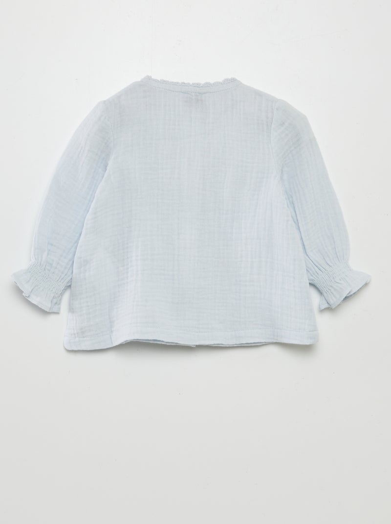 Blusa de gasa de algodón GRIS - Kiabi